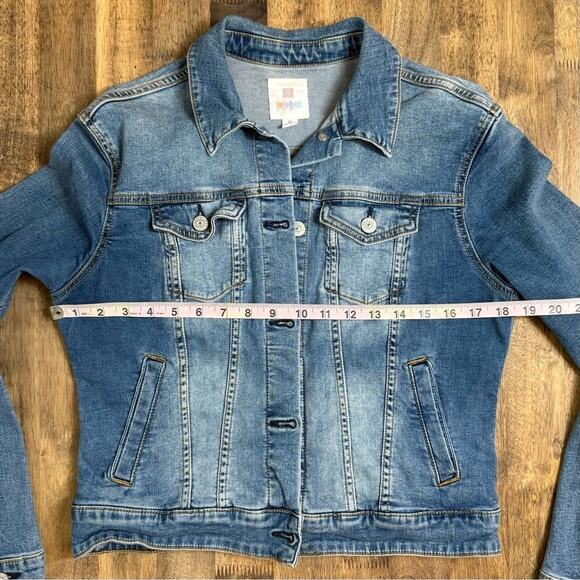Western Aztec Embroidered Cropped Denim Jean Jacket LuLaRoe Women's Size Medium - Picture 5 of 8